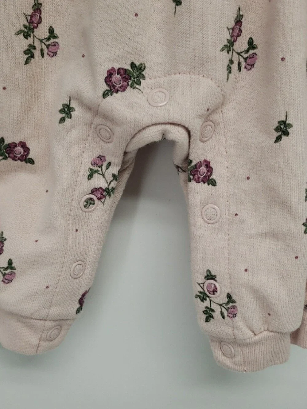 Carter's Light Pink Floral Long-Sleeve Baby One-Piece